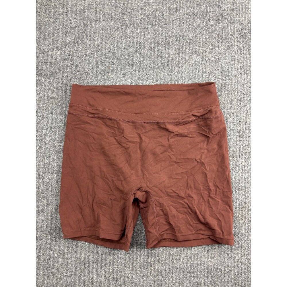 Tom Tiger Biker Shorts Womens XL‎ Brown High Rise 6 Inseam Seamless Stretch Gym